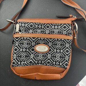 Born Boc purse western‎ print black brown and white
